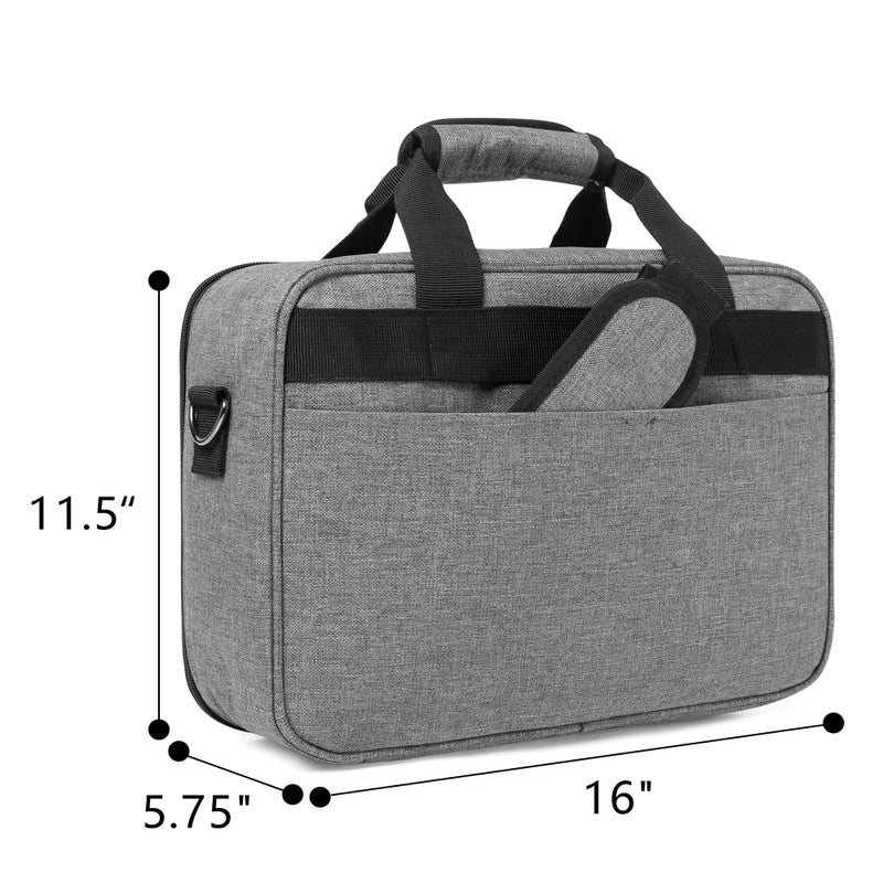 LUXJA Projector Case, Projector Bag with Protective Laptop Sleeve, Projector Carrying Case with Accessories Pockets, Large(16 x 11.5 x 5.75 Inches), Gray - Image 5